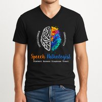 Brain Of A Speech Pathologist Speech Language Therapy V-Neck T-Shirt