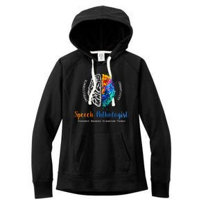 Brain Of A Speech Pathologist Speech Language Therapy Women's Fleece Hoodie