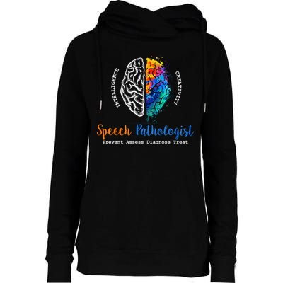 Brain Of A Speech Pathologist Speech Language Therapy Womens Funnel Neck Pullover Hood