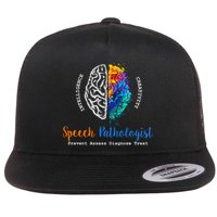 Brain Of A Speech Pathologist Speech Language Therapy Flat Bill Trucker Hat