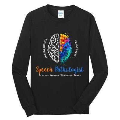 Brain Of A Speech Pathologist Speech Language Therapy Tall Long Sleeve T-Shirt