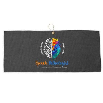 Brain Of A Speech Pathologist Speech Language Therapy Large Microfiber Waffle Golf Towel