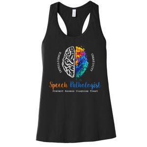 Brain Of A Speech Pathologist Speech Language Therapy Women's Racerback Tank