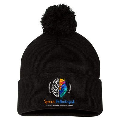 Brain Of A Speech Pathologist Speech Language Therapy Pom Pom 12in Knit Beanie