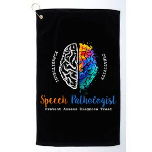 Brain Of A Speech Pathologist Speech Language Therapy Platinum Collection Golf Towel