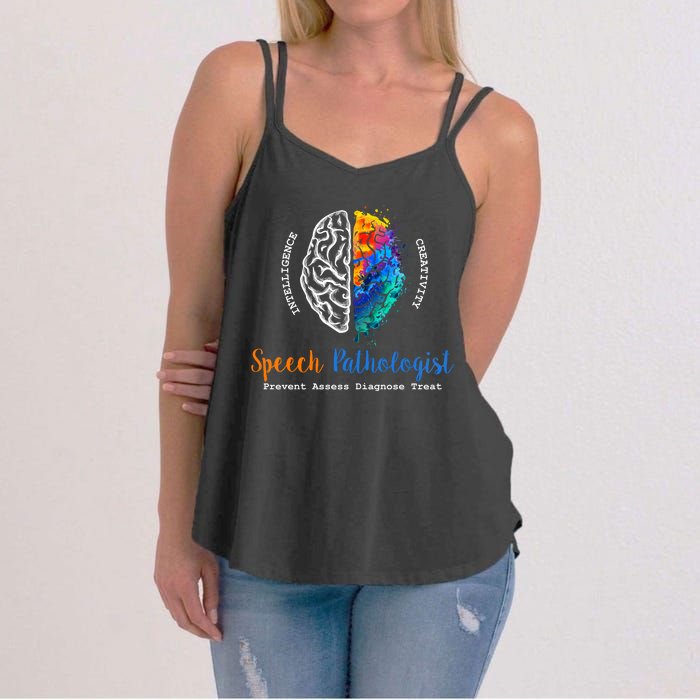 Brain Of A Speech Pathologist Speech Language Therapy Women's Strappy Tank