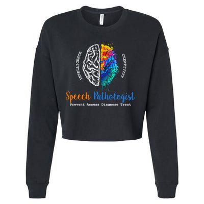 Brain Of A Speech Pathologist Speech Language Therapy Cropped Pullover Crew