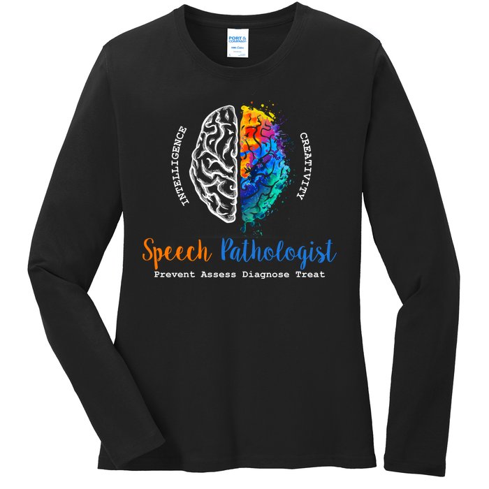 Brain Of A Speech Pathologist Speech Language Therapy Ladies Long Sleeve Shirt