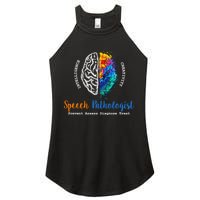 Brain Of A Speech Pathologist Speech Language Therapy Women's Perfect Tri Rocker Tank