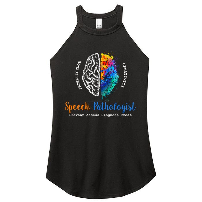 Brain Of A Speech Pathologist Speech Language Therapy Women's Perfect Tri Rocker Tank