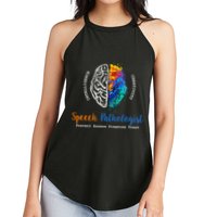 Brain Of A Speech Pathologist Speech Language Therapy Women's Perfect Tri Rocker Tank