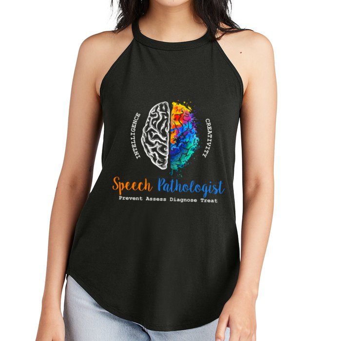 Brain Of A Speech Pathologist Speech Language Therapy Women's Perfect Tri Rocker Tank