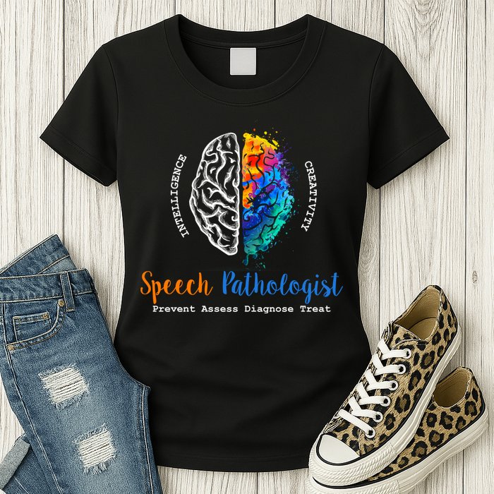 Brain Of A Speech Pathologist Speech Language Therapy Womens T-Shirt