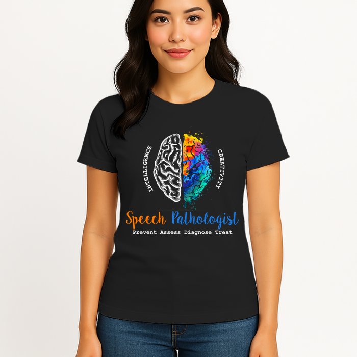 Brain Of A Speech Pathologist Speech Language Therapy Womens T-Shirt