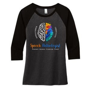 Brain Of A Speech Pathologist Speech Language Therapy Women's Tri-Blend 3/4-Sleeve Raglan Shirt