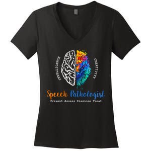 Brain Of A Speech Pathologist Speech Language Therapy Women's V-Neck T-Shirt