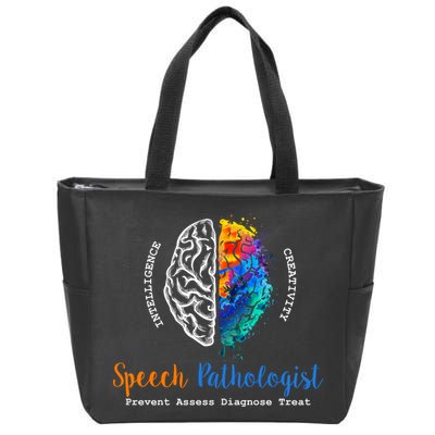 Brain Of A Speech Pathologist Speech Language Therapy Zip Tote Bag