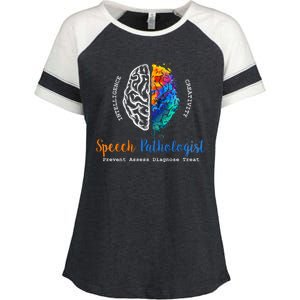 Brain Of A Speech Pathologist Speech Language Therapy Enza Ladies Jersey Colorblock Tee