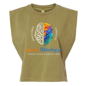 Brain Of A Speech Pathologist Speech Language Therapy Garment-Dyed Women's Muscle Tee