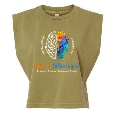 Brain Of A Speech Pathologist Speech Language Therapy Garment-Dyed Women's Muscle Tee