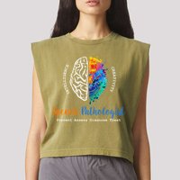 Brain Of A Speech Pathologist Speech Language Therapy Garment-Dyed Women's Muscle Tee