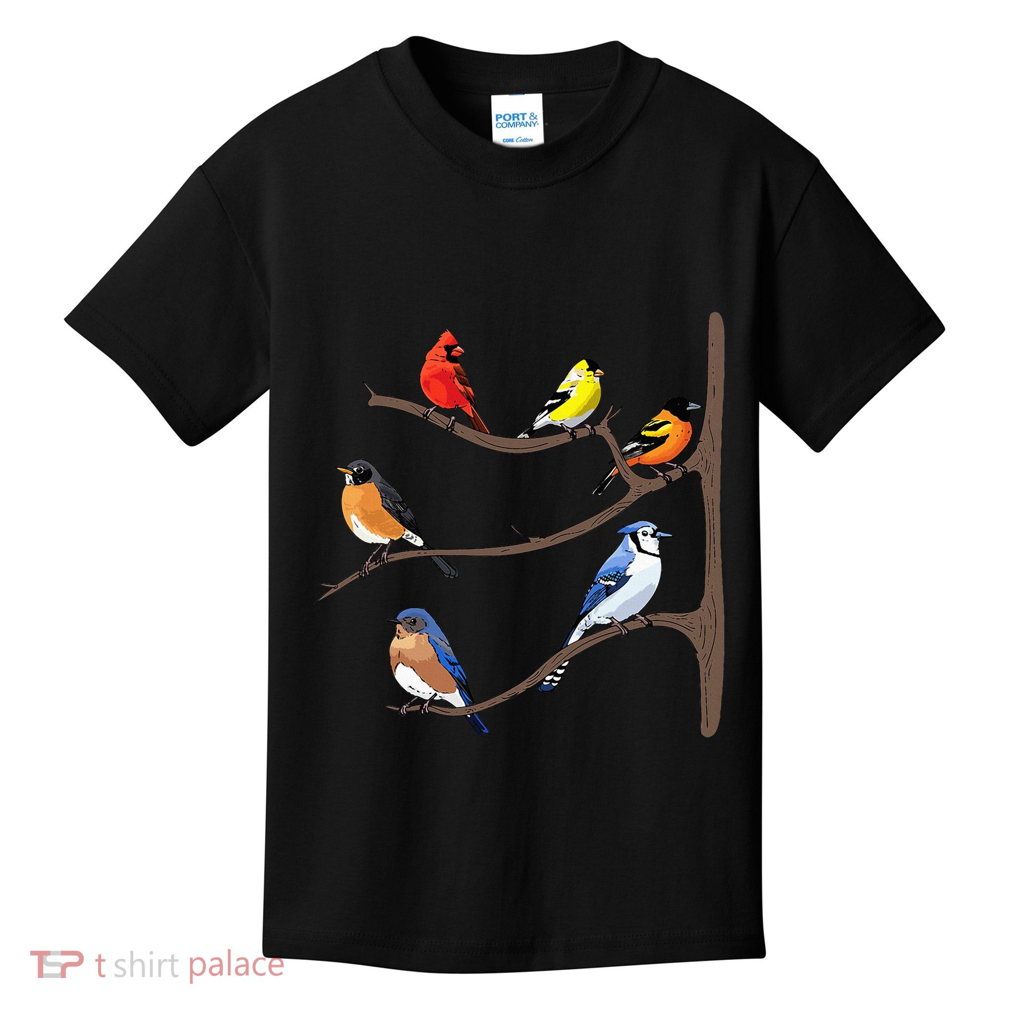 Birds On A Branch Birding Birdwatching Birder Bird Watcher Kids T-Shirt