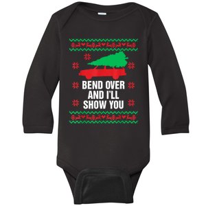 Bend Over And ILl Show You Christmas Couple Matching Family Baby Long Sleeve Bodysuit