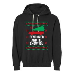 Bend Over And ILl Show You Christmas Couple Matching Family Garment-Dyed Fleece Hoodie