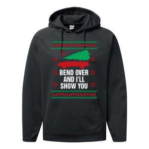 Bend Over And ILl Show You Christmas Couple Matching Family Performance Fleece Hoodie