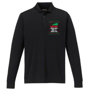 Bend Over And ILl Show You Christmas Couple Matching Family Performance Long Sleeve Polo