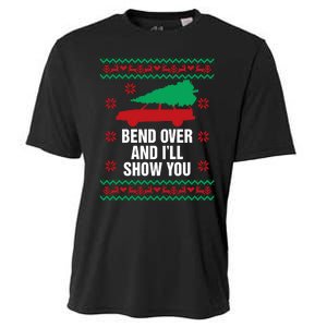 Bend Over And ILl Show You Christmas Couple Matching Family Cooling Performance Crew T-Shirt