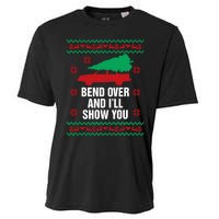 Bend Over And ILl Show You Christmas Couple Matching Family Cooling Performance Crew T-Shirt