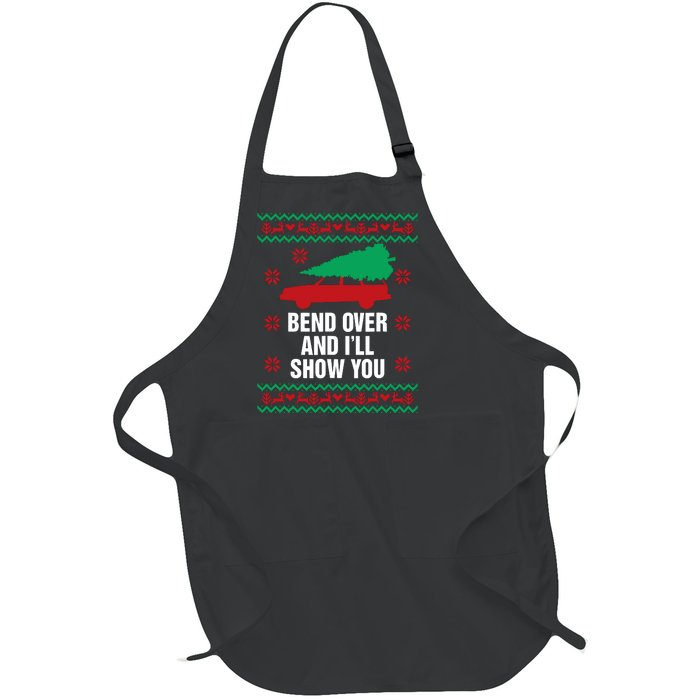 Bend Over And ILl Show You Christmas Couple Matching Family Full-Length Apron With Pockets