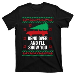 Bend Over And ILl Show You Christmas Couple Matching Family T-Shirt