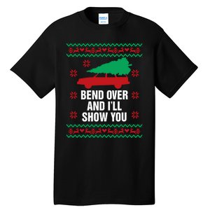 Bend Over And ILl Show You Christmas Couple Matching Family Tall T-Shirt