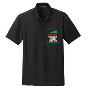 Bend Over And ILl Show You Christmas Couple Matching Family Dry Zone Grid Polo