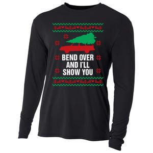 Bend Over And ILl Show You Christmas Couple Matching Family Cooling Performance Long Sleeve Crew