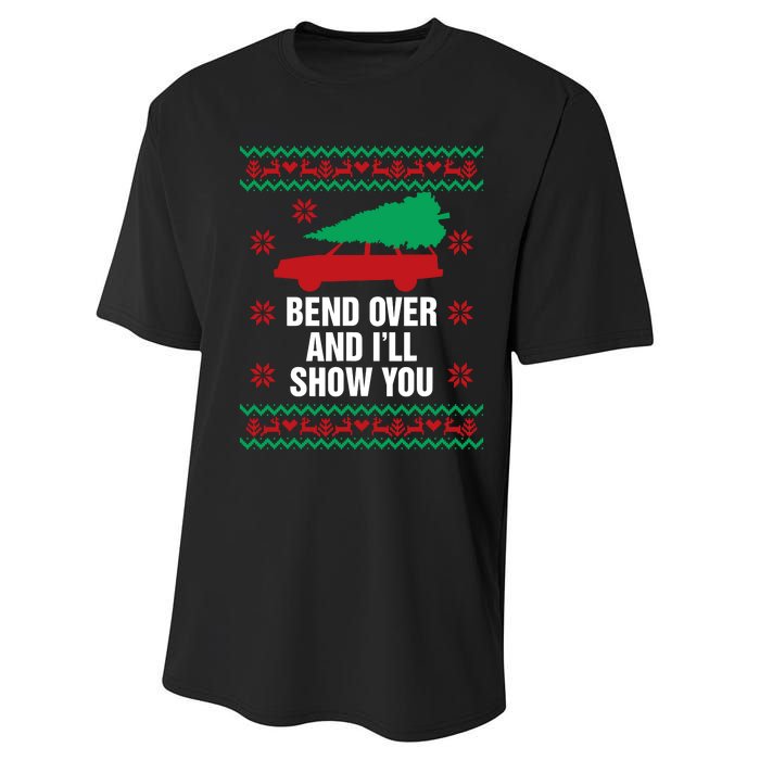 Bend Over And ILl Show You Christmas Couple Matching Family Performance Sprint T-Shirt