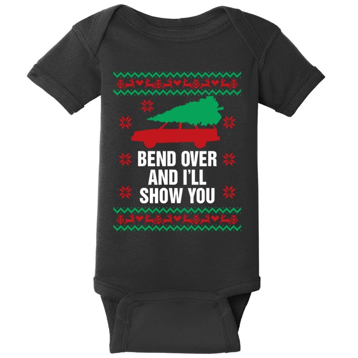 Bend Over And ILl Show You Christmas Couple Matching Family Baby Bodysuit