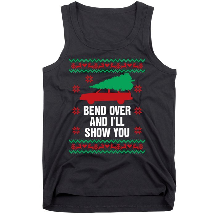 Bend Over And ILl Show You Christmas Couple Matching Family Tank Top