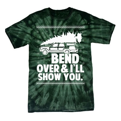 Bend Over And Ill Show You Funny Merry Christmas Tree Tie-Dye T-Shirt