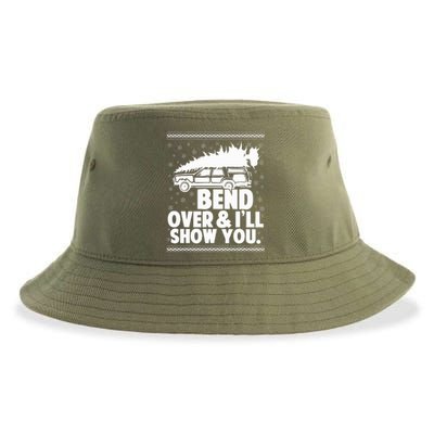 Bend Over And Ill Show You Funny Merry Christmas Tree Sustainable Bucket Hat