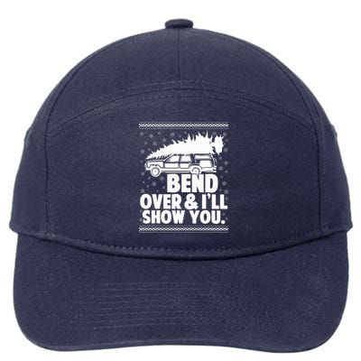 Bend Over And Ill Show You Funny Merry Christmas Tree 7-Panel Snapback Hat