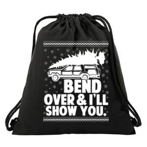 Bend Over And Ill Show You Funny Merry Christmas Tree Women Drawstring Bag