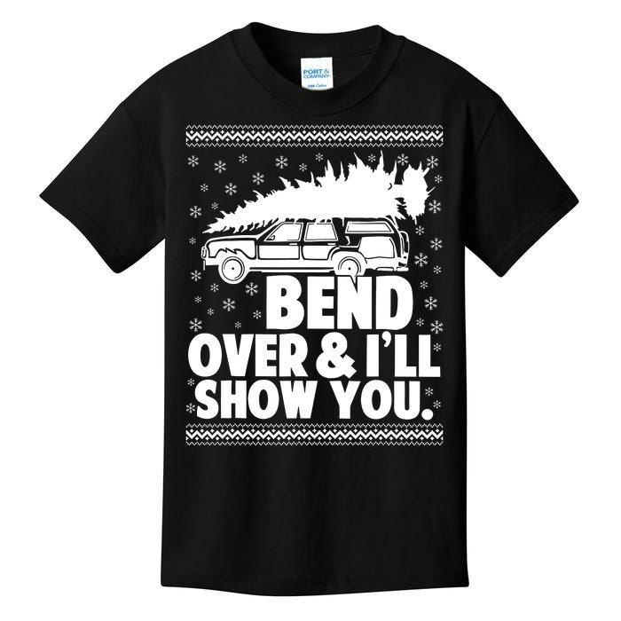 Bend Over And Ill Show You Funny Merry Christmas Tree Women Kids T-Shirt