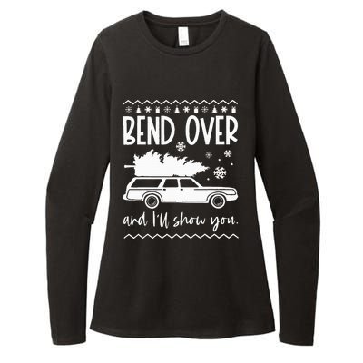 Bend Over And Ill Show You Christmas Pajama Funny Xmas Womens CVC Long Sleeve Shirt