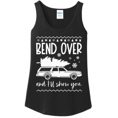 Bend Over And Ill Show You Christmas Pajama Funny Xmas Ladies Essential Tank