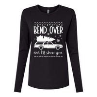 Bend Over And I'll Show You Christmas Couples Matching Womens Cotton Relaxed Long Sleeve T-Shirt