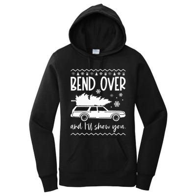 Bend Over And I'll Show You Christmas Couples Matching Women's Pullover Hoodie