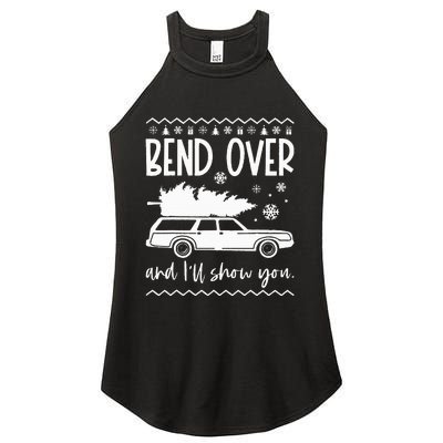 Bend Over And I'll Show You Christmas Couples Matching Women's Perfect Tri Rocker Tank